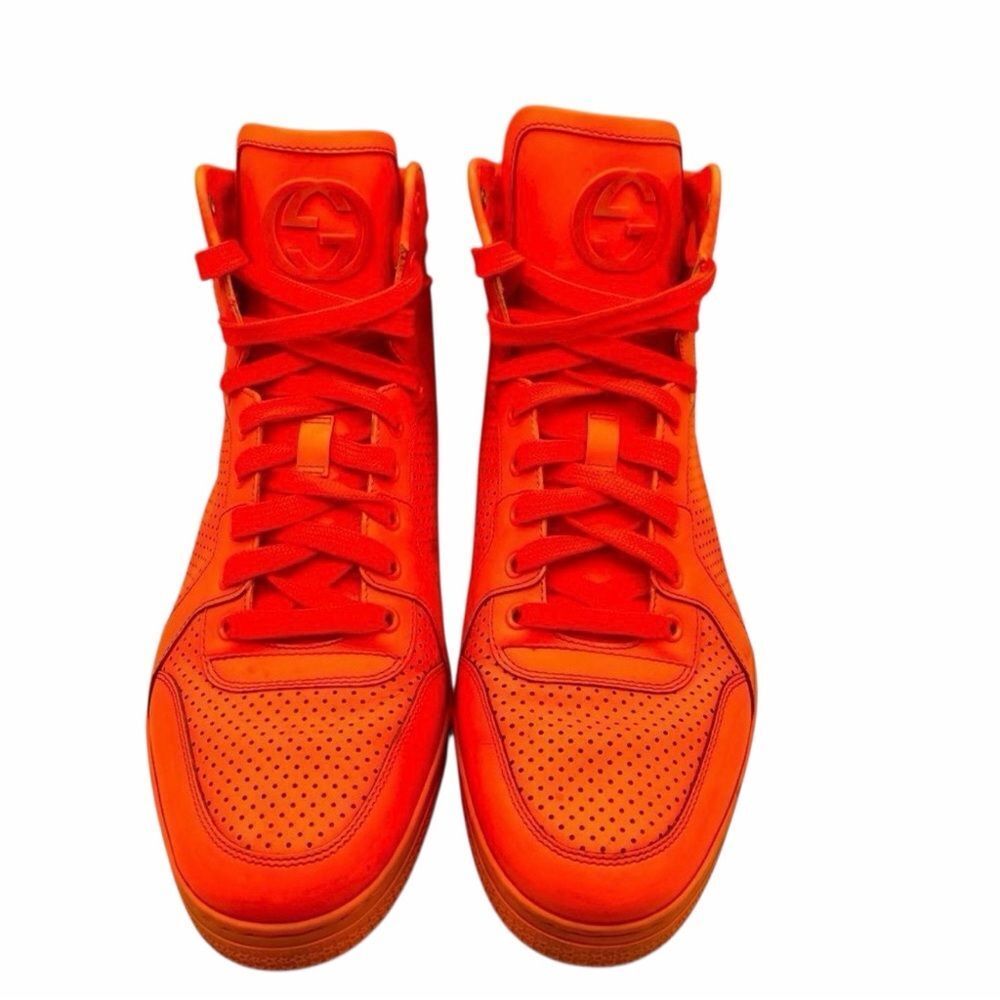 Gucci-Authentic-Men’s Neon Orange Sneakers Size 10G